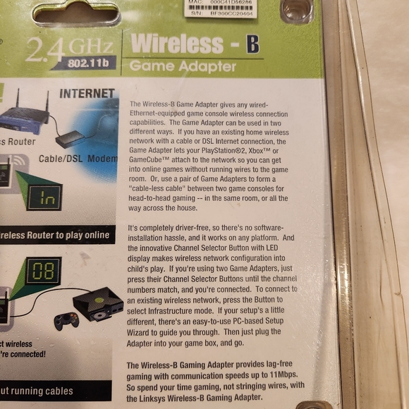 Linksys Wireless B Game Adapter 2.4GHz 802.11b Model WGA11B New in Package - Picture 7 of 10